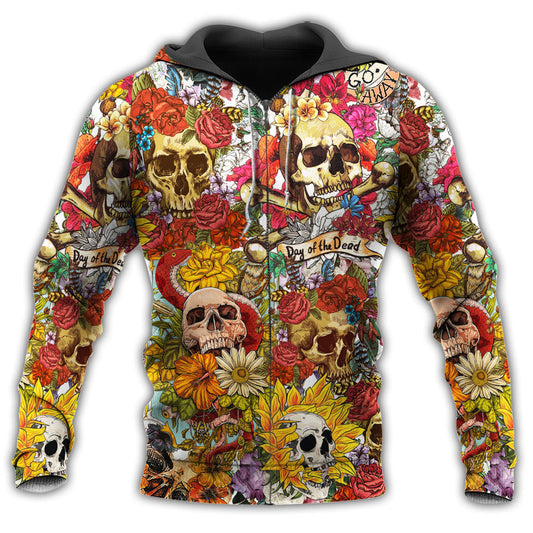 Day Of The Dead Skull Floral - 3D Hoodie