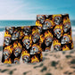 Flaming Skull Fire Power Art – Beach Short