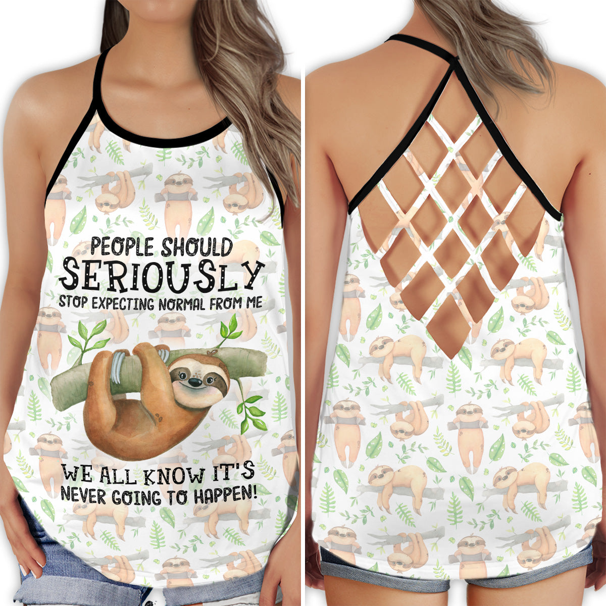Sloth My Spirit Animal Chill Funny Lazy Mood - Hollow Tank Top