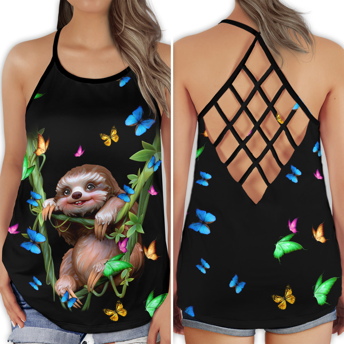 Sloth Spirit Love Relax Mood - Hollow Tank Top