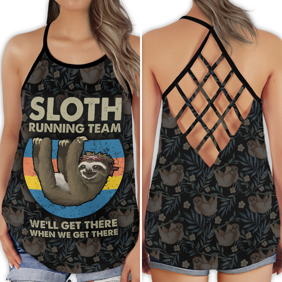 Sloth Running Team Design - Hollow Tank Top