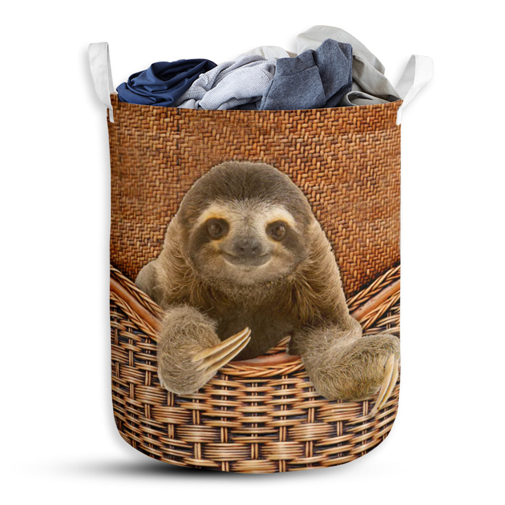 Sloth Rattan Teaxture Style - Laundry Basket - Owls Matrix LTD