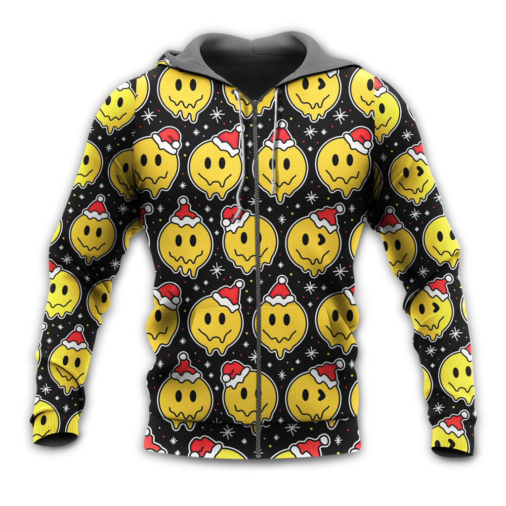 Smiling Face Santa Hat - 3D Hoodie