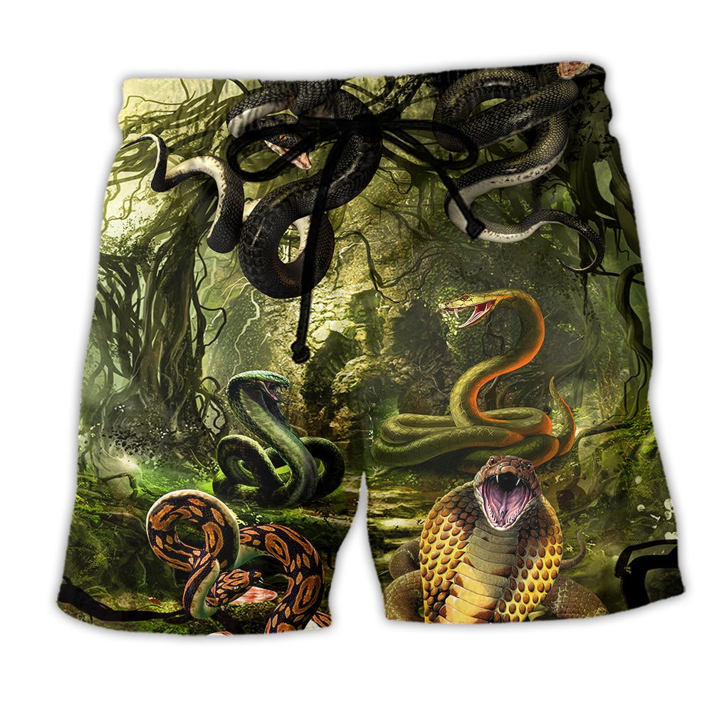 Snake Mysterious Cool Art - Beach Short