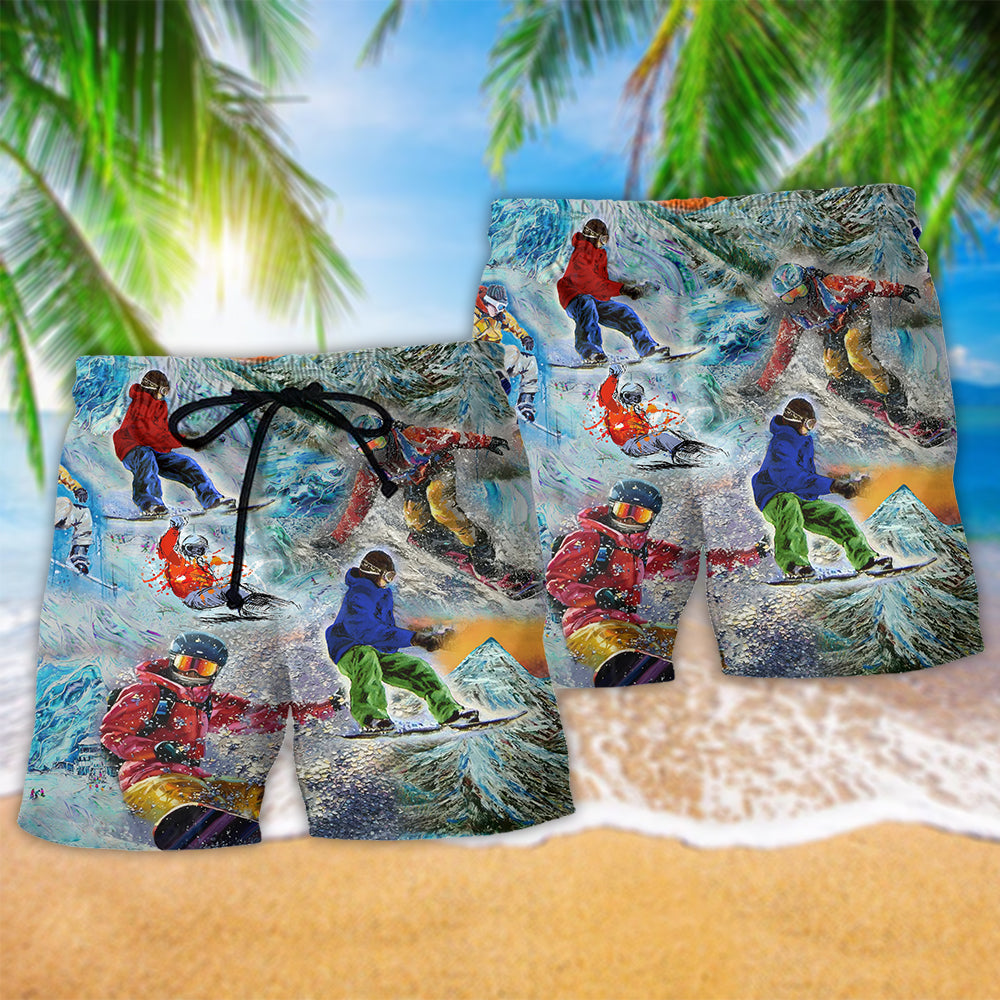 Snowboarding Humor Adventure – Beach Short