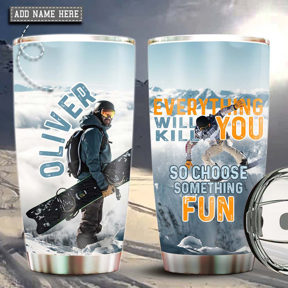 Snowboarding Adventure Personalized 20 Oz Tumbler For Coffee Travel And Daily Use