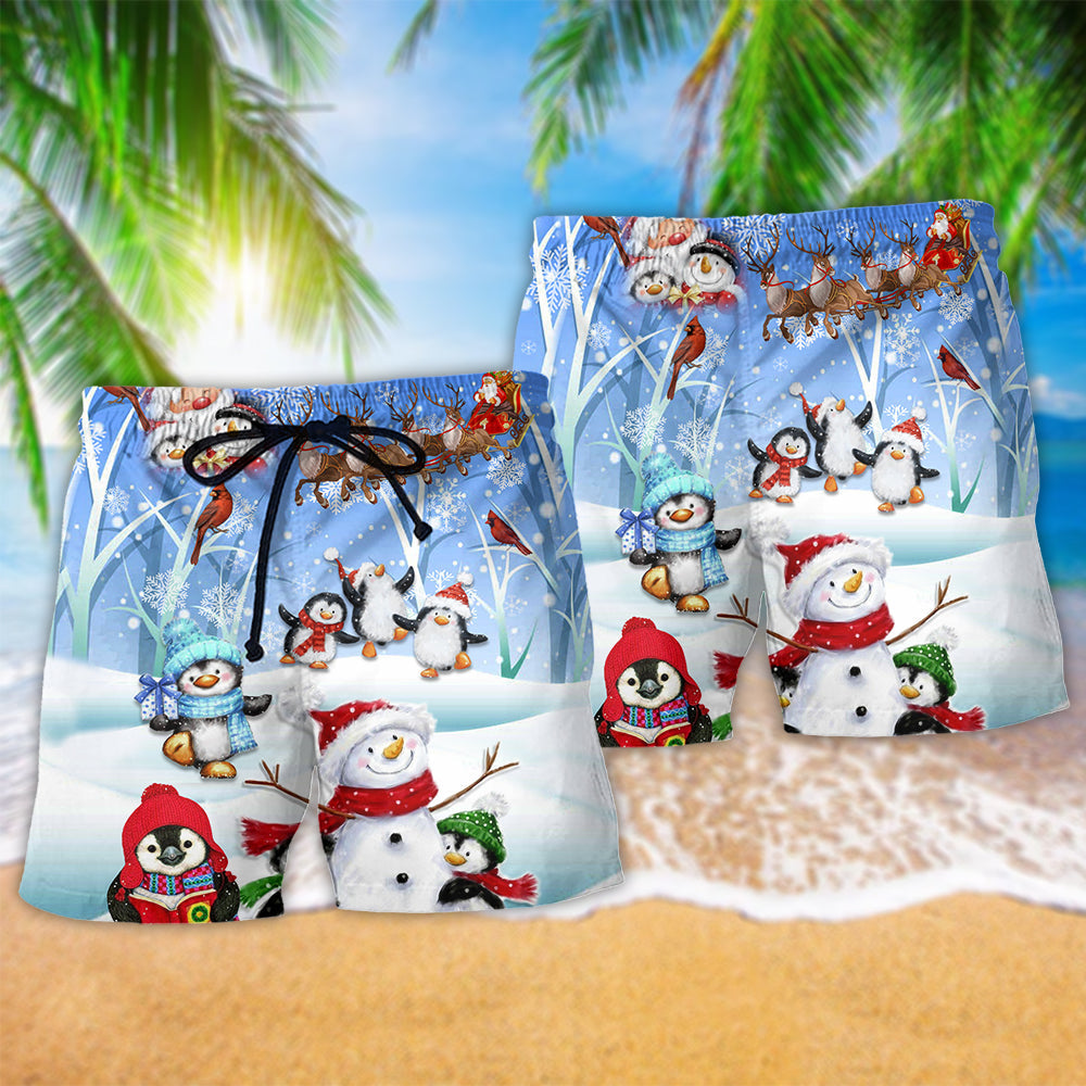 Christmas Snowman Wishing You A Little Cuteness - Beach Short