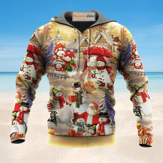 Snowman Couple Love Xmas - 3D Hoodie