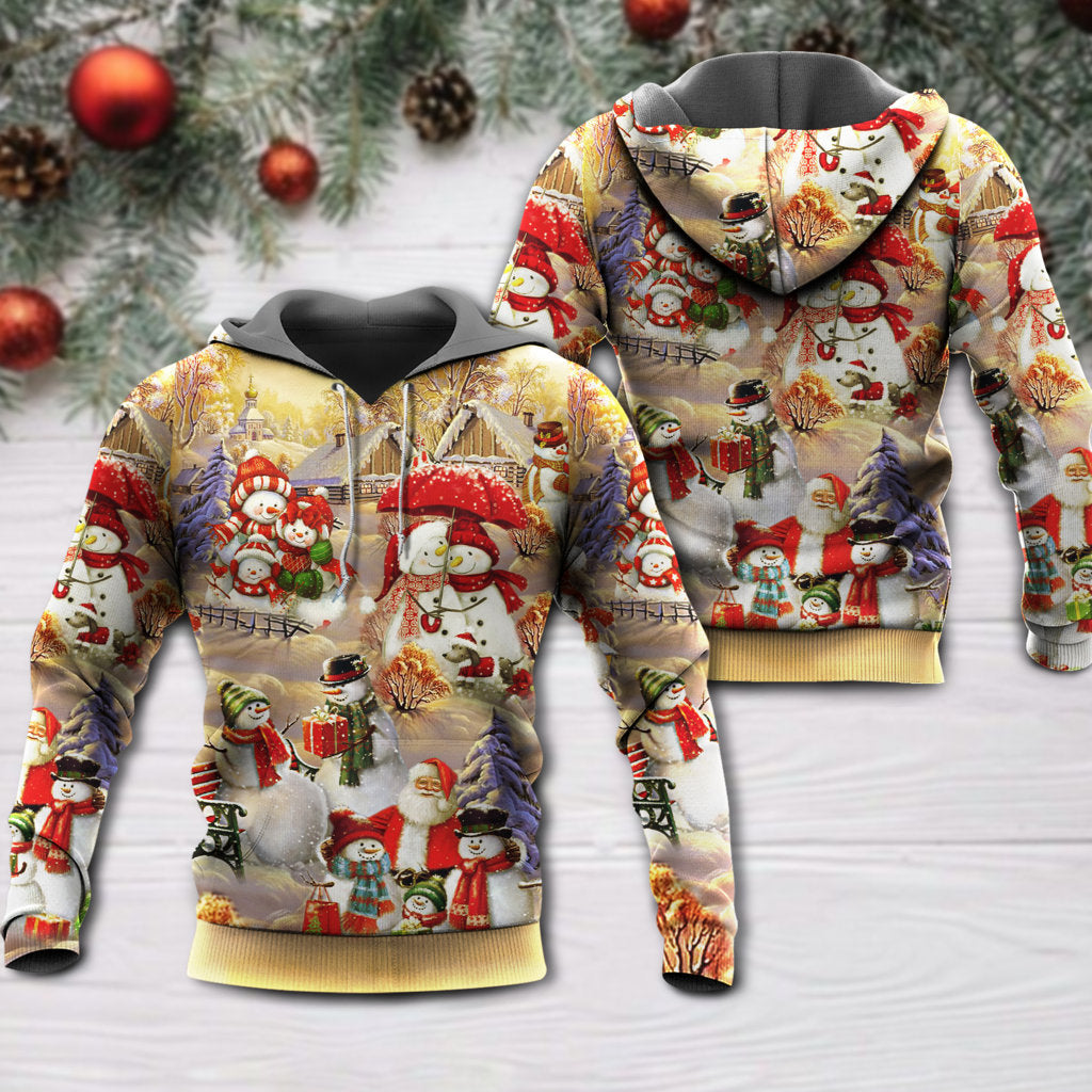 Snowman Couple Love Xmas - 3D Hoodie