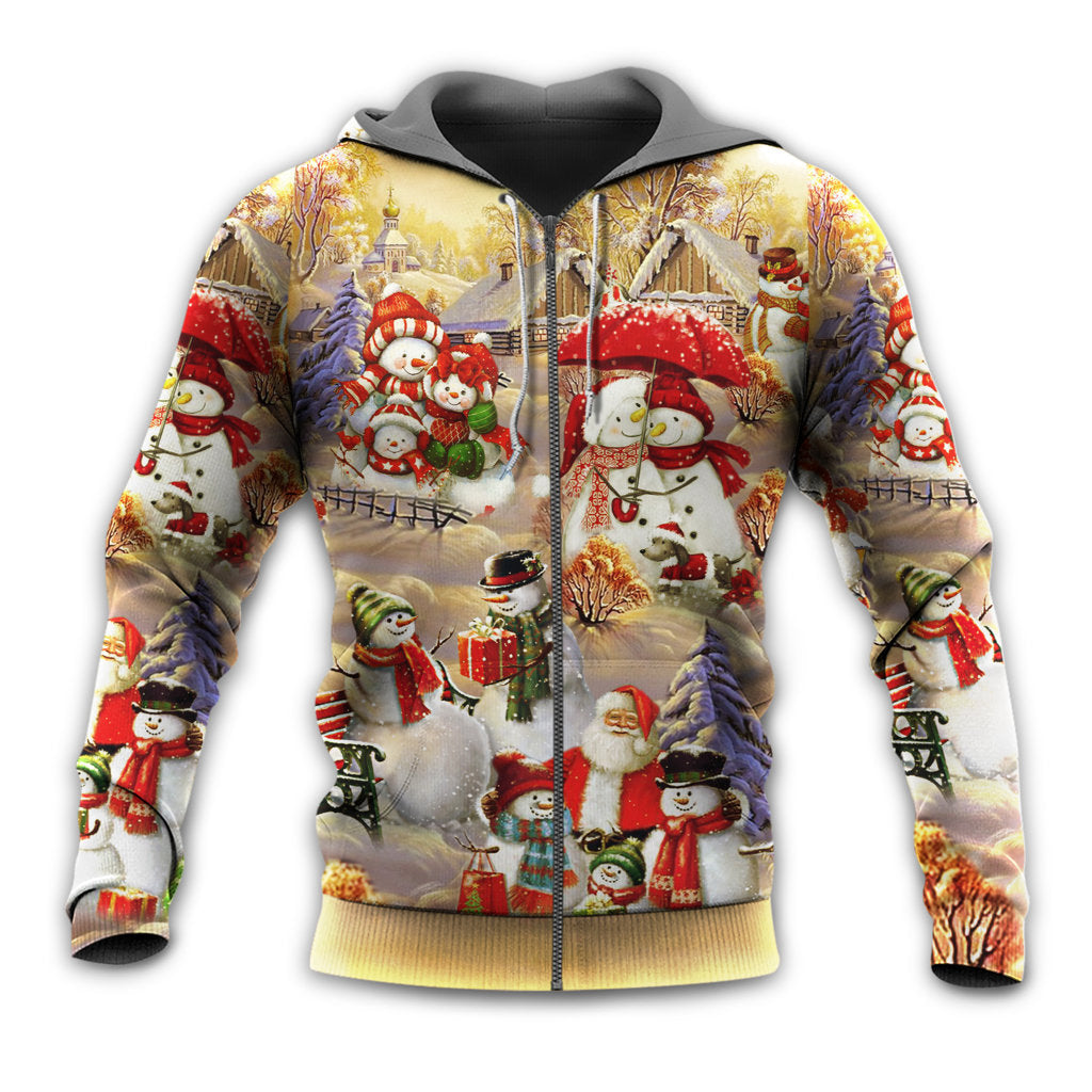 Snowman Couple Love Xmas - 3D Hoodie