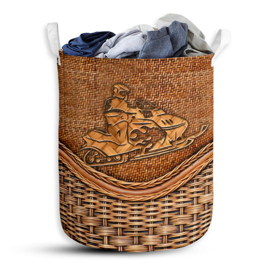Snowmobile Rattan Teaxture Style - Laundry Basket - Owls Matrix LTD