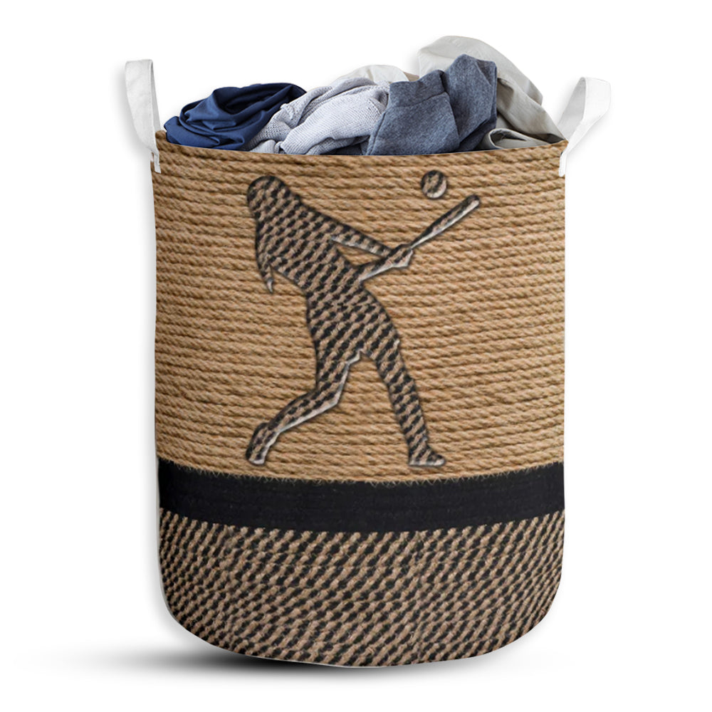 Softball Rope Wallpaper Brown - Laundry Basket - Owls Matrix LTD