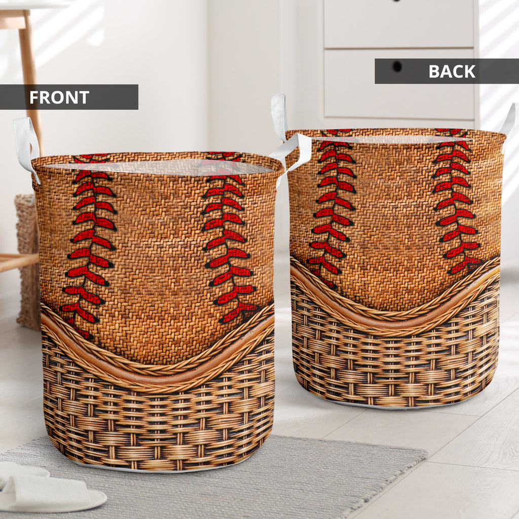 Softball Rattan Teaxture Simple But Nice - Laundry Basket - Owls Matrix LTD