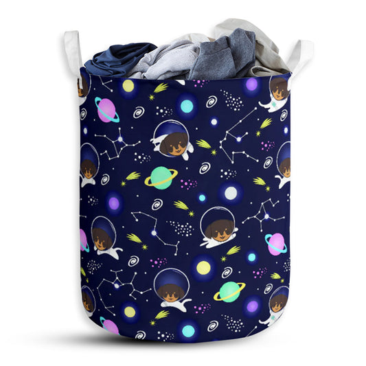 Dachshund Dog On Space - Laundry Basket - Owls Matrix LTD