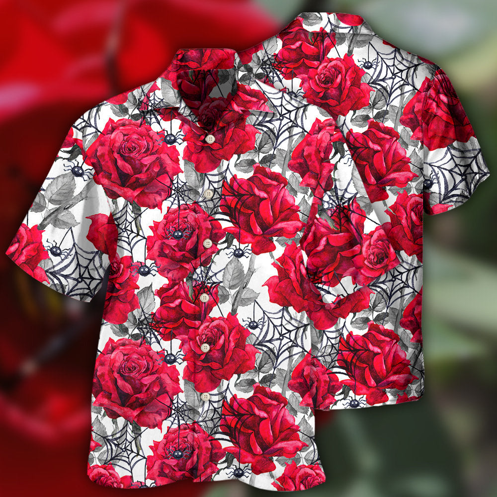 Spider And Rose Gothic Art – Hawaiian Shirt