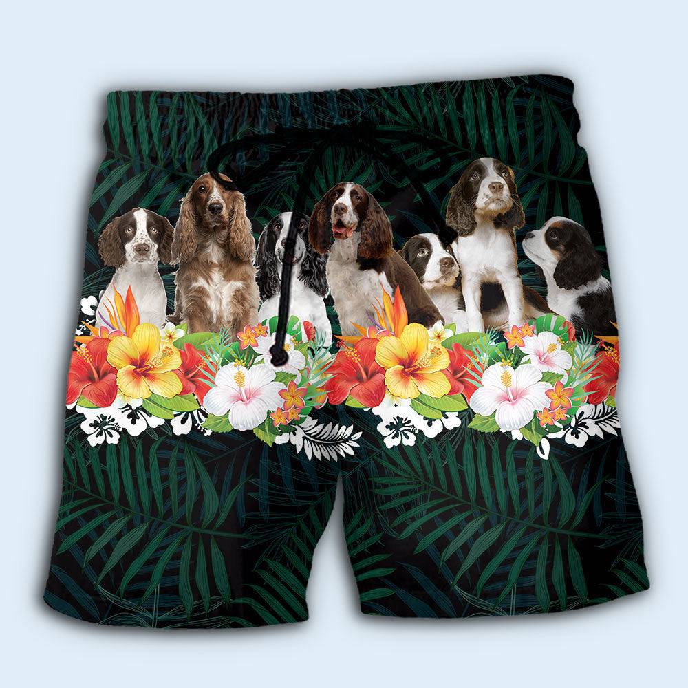 Springer Spaniel Tropical Floral Dog – Beach Short