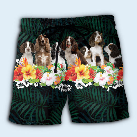Springer Spaniel Tropical Floral Dog – Beach Short