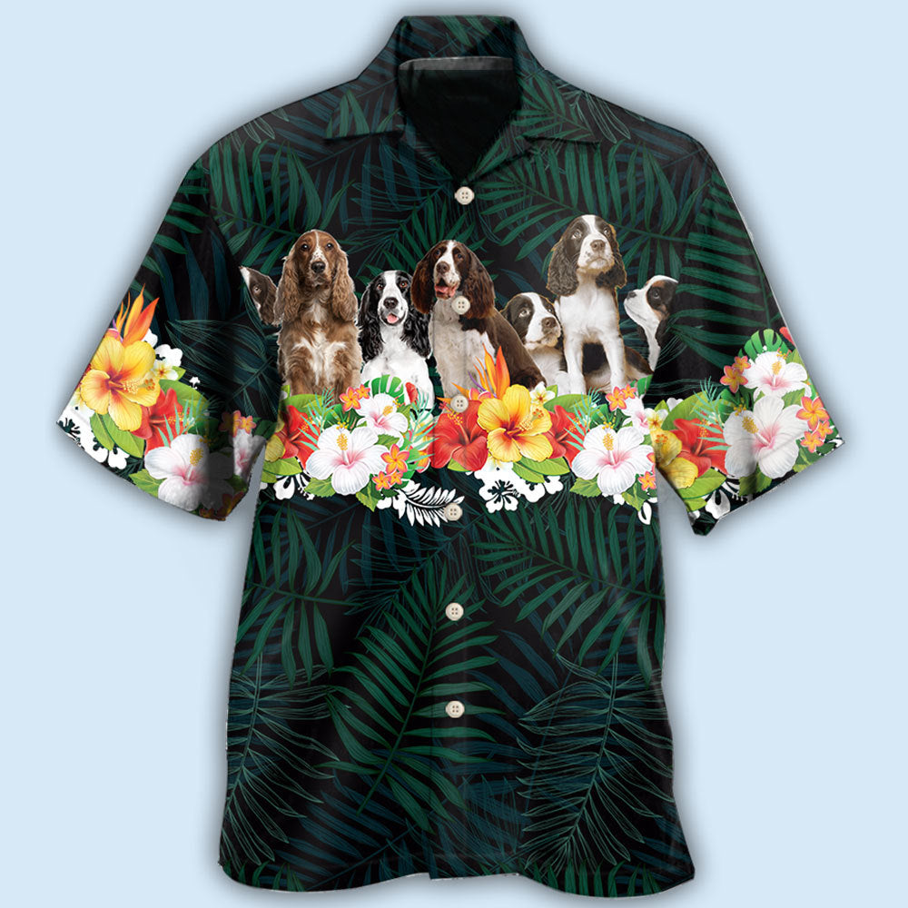 Springer Spaniel Tropical Floral Style – Hawaiian Shirt