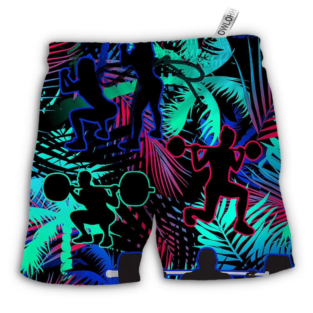 Beach Short / Adults / S Squats Tropical Leaf - Beach Short - Owls Matrix LTD
