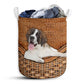St Bernard Dog Rattan Teaxture Cute - Laundry Basket - Owls Matrix LTD