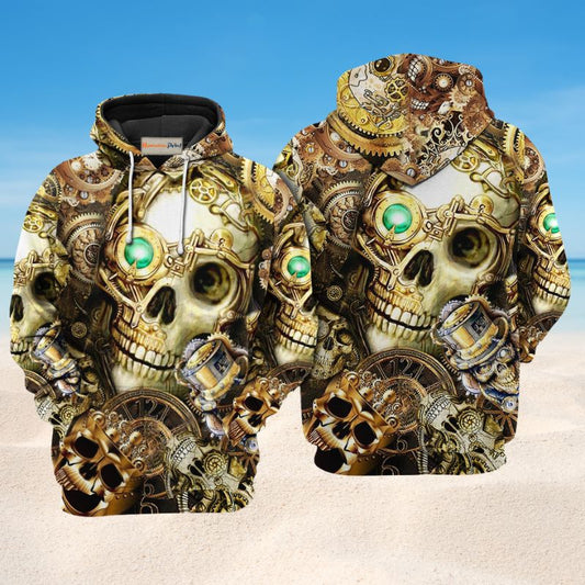 Steampunk Skull Art – 3D Hoodie
