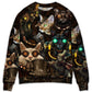 Steampunk Cat Art Steal Your Heart – Sweater - Ugly Christmas Sweater