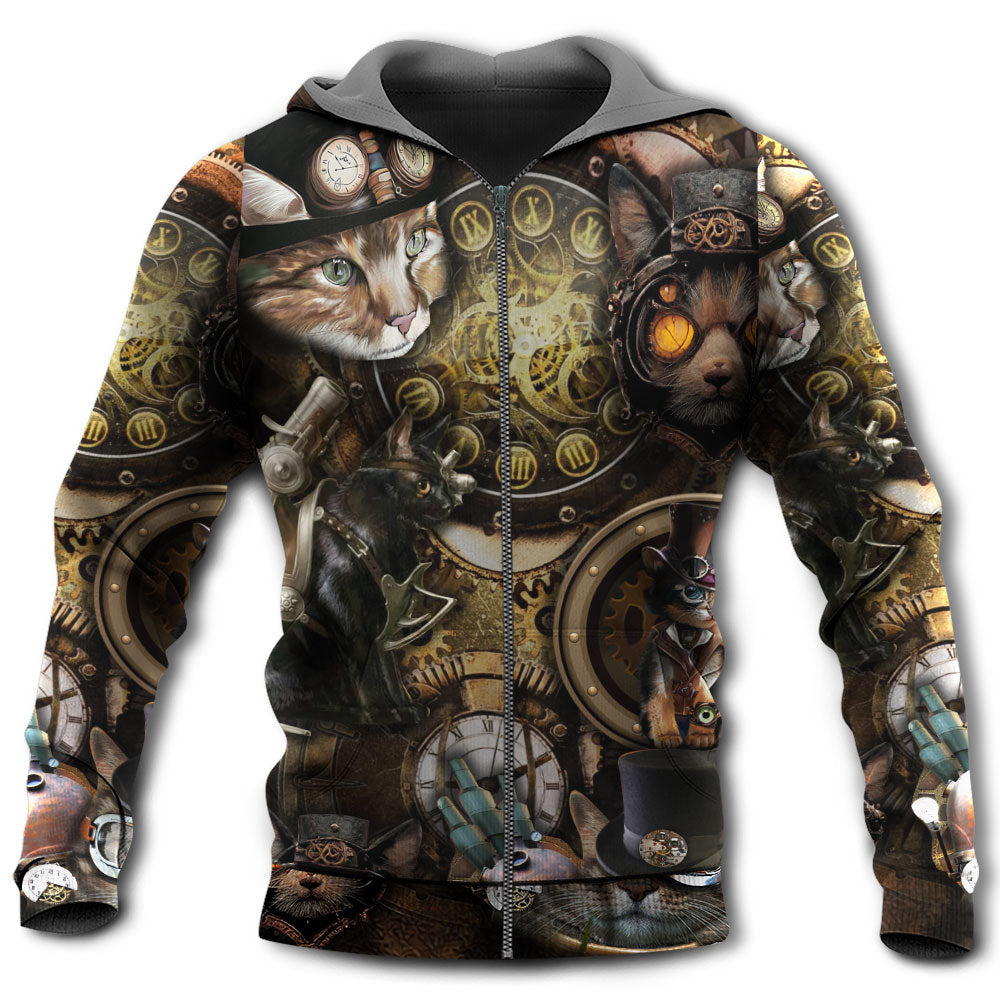 Steampunk Cat Magical Art - 3D Hoodie