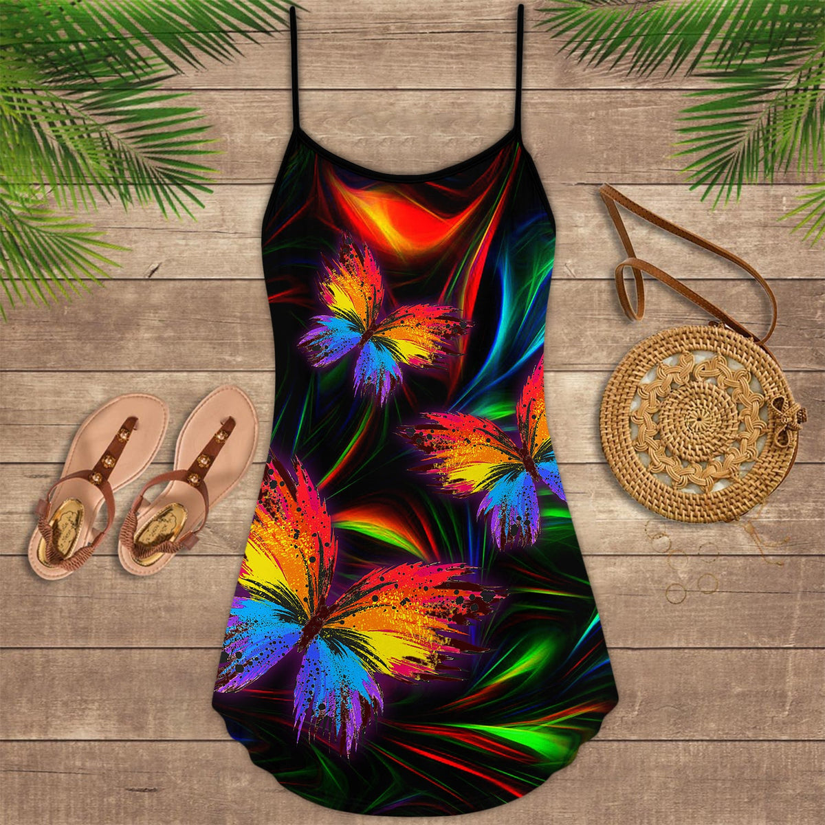 Butterfly Wind Motion Limited – Women's Summer Sleeveless V-Neck Camisole Dress