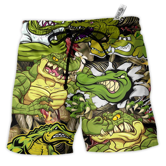 Beach Short / Adults / S Crocodile Getting The Vibe - Beach Short - Owls Matrix LTD