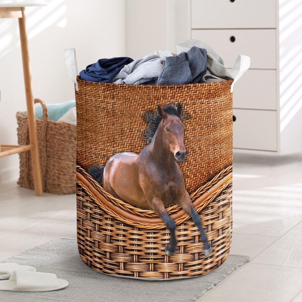 Horse Strong Horse Basic Style - Laundry Basket - Owls Matrix LTD