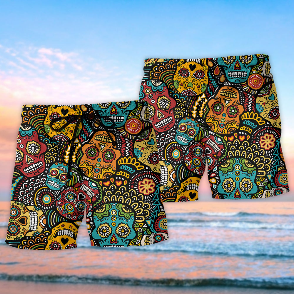 Sugar Skull Minimal Style – Beach Short