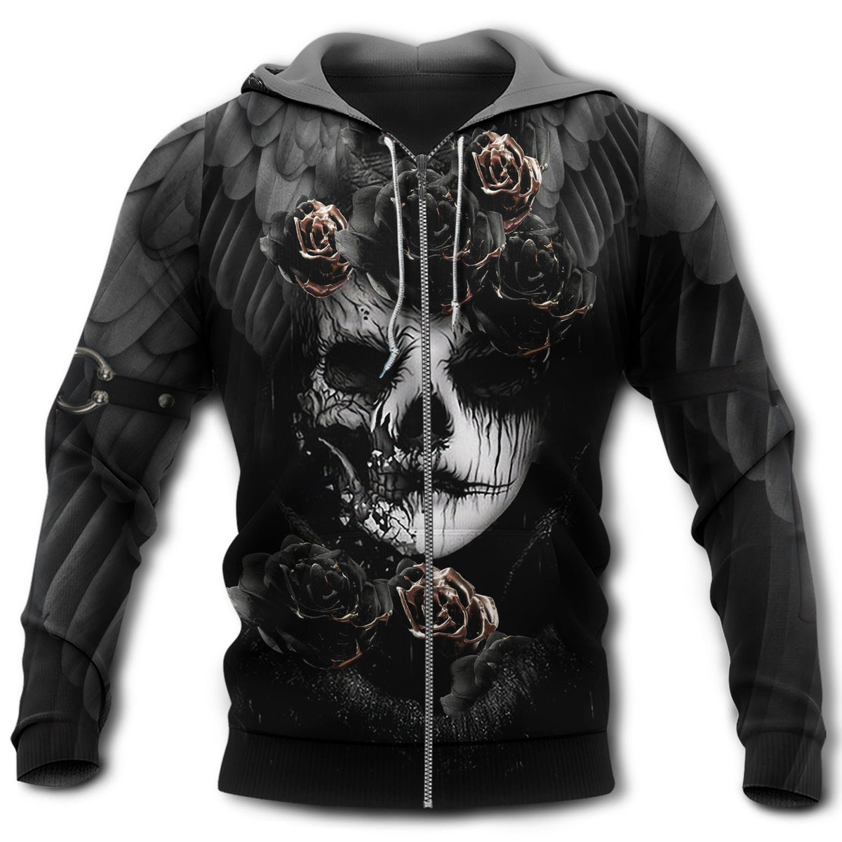 Sugar Skull Rose Dark Art - 3D Hoodie