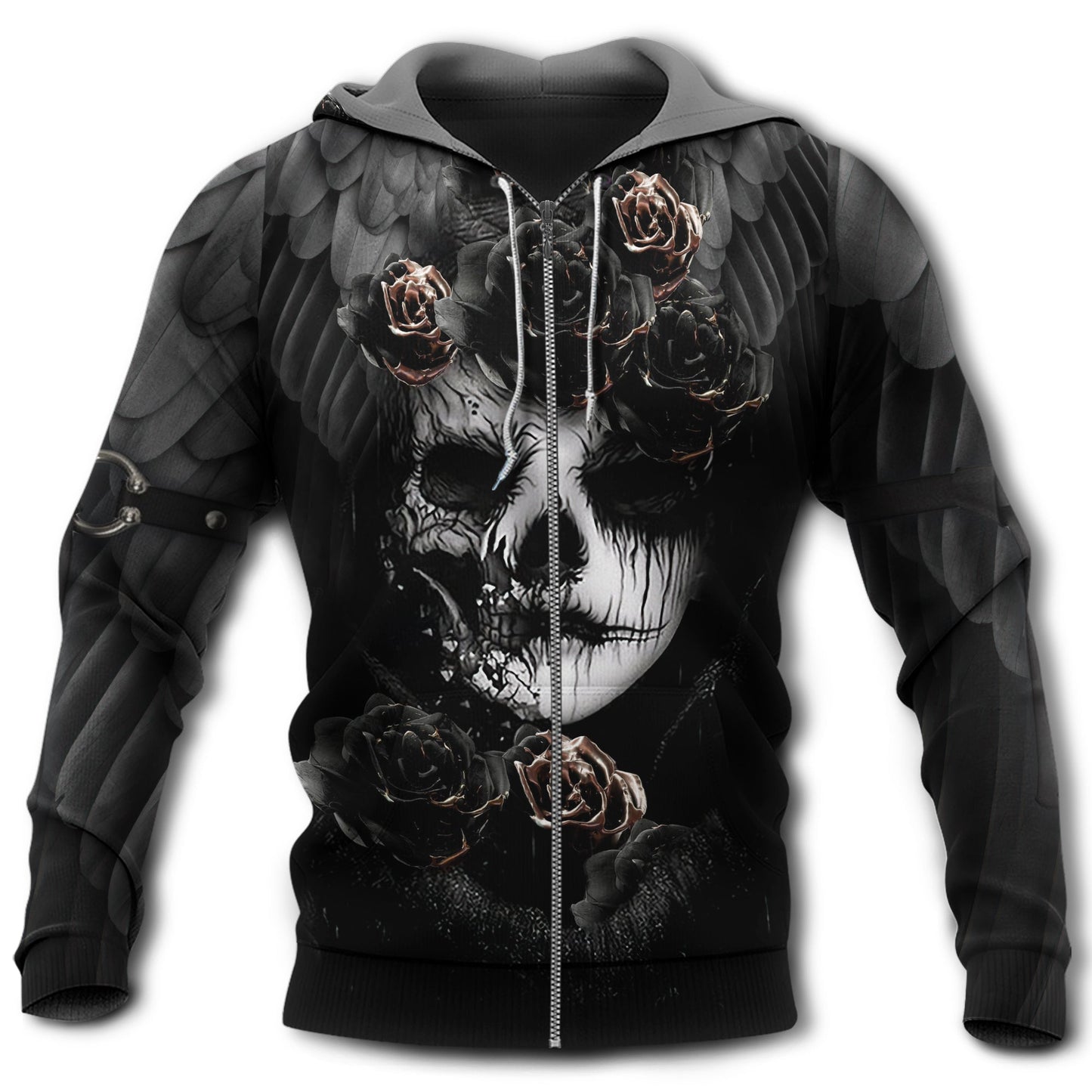 Sugar Skull Rose Dark Art - 3D Hoodie