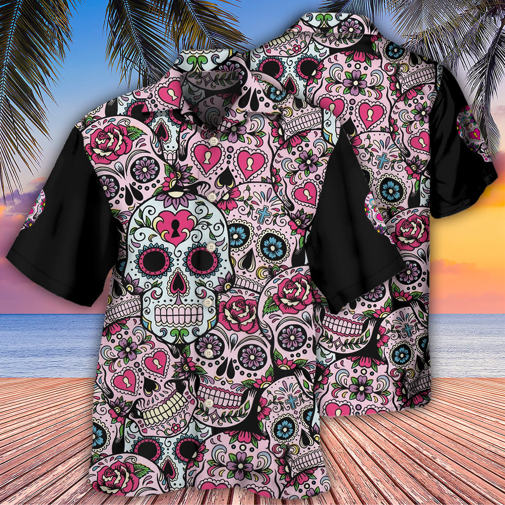 Colorful Sugar Skull Art - Hawaiian Shirt