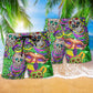Mardi Gras Sugar Skull Color - Beach Short