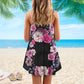 Sugar Skull Rose Floral – Women's Summer Sleeveless V-Neck Camisole Dress