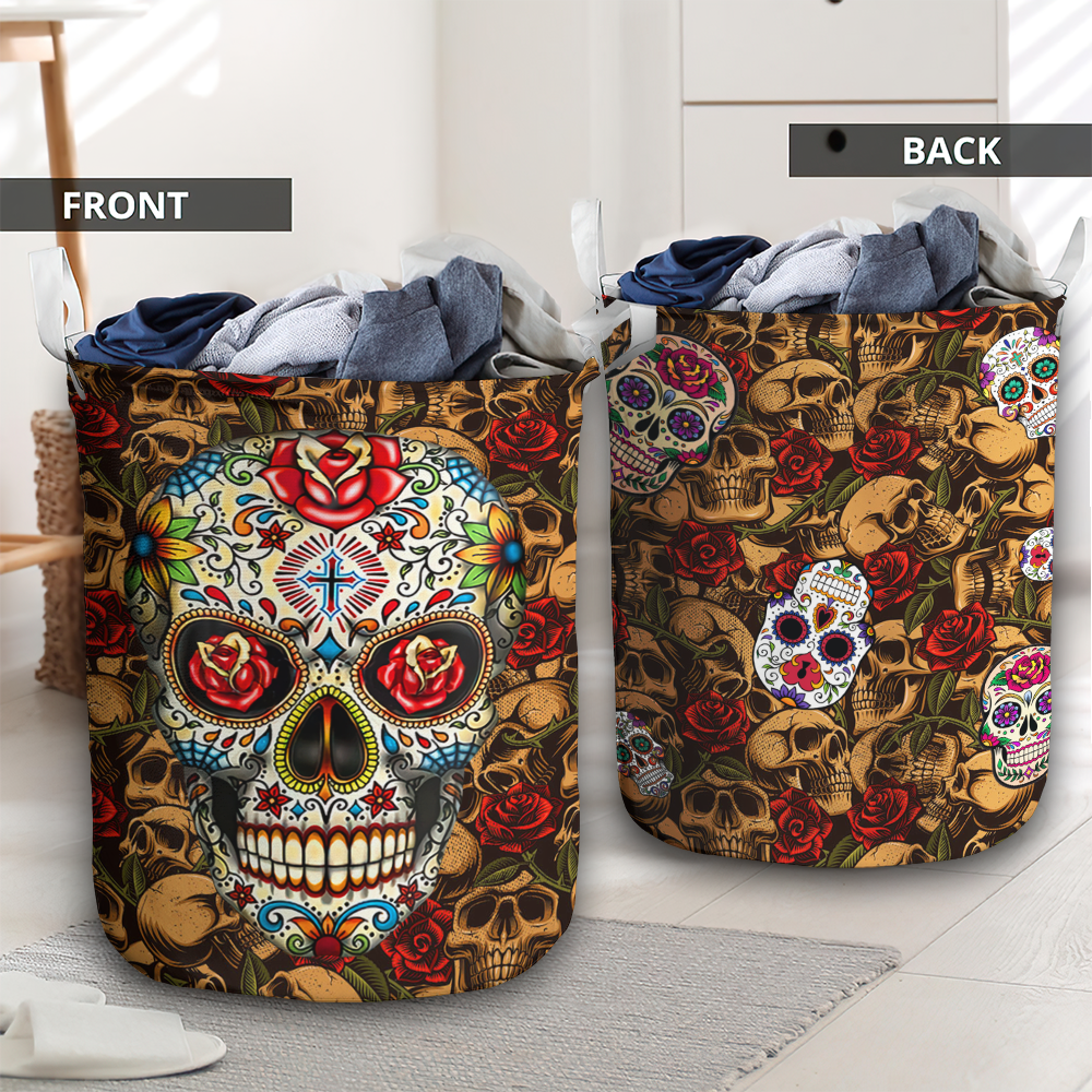 Sugar skull basic style - Laundry basket - LAUB01NGC240122-Owls Matrix