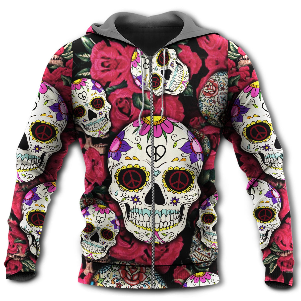 Sugar Skull Rose Art - 3D Hoodie