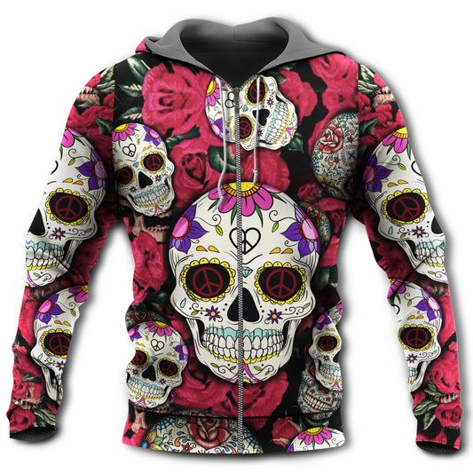 Sugar Skull Rose Art - 3D Hoodie