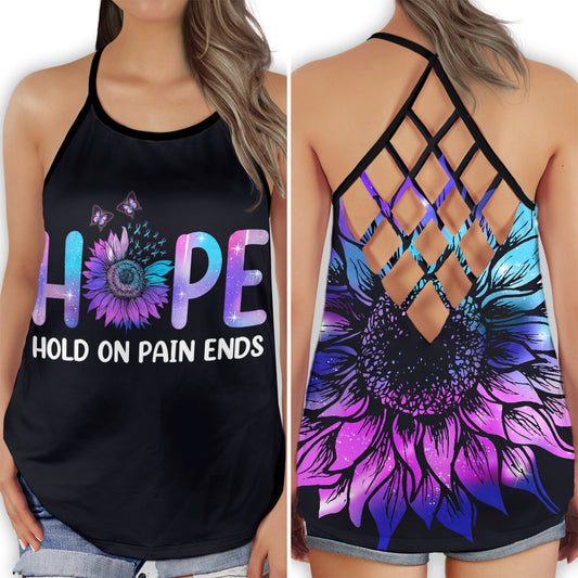 Hope Hold On Pain Ends Support - Hollow Tank Top
