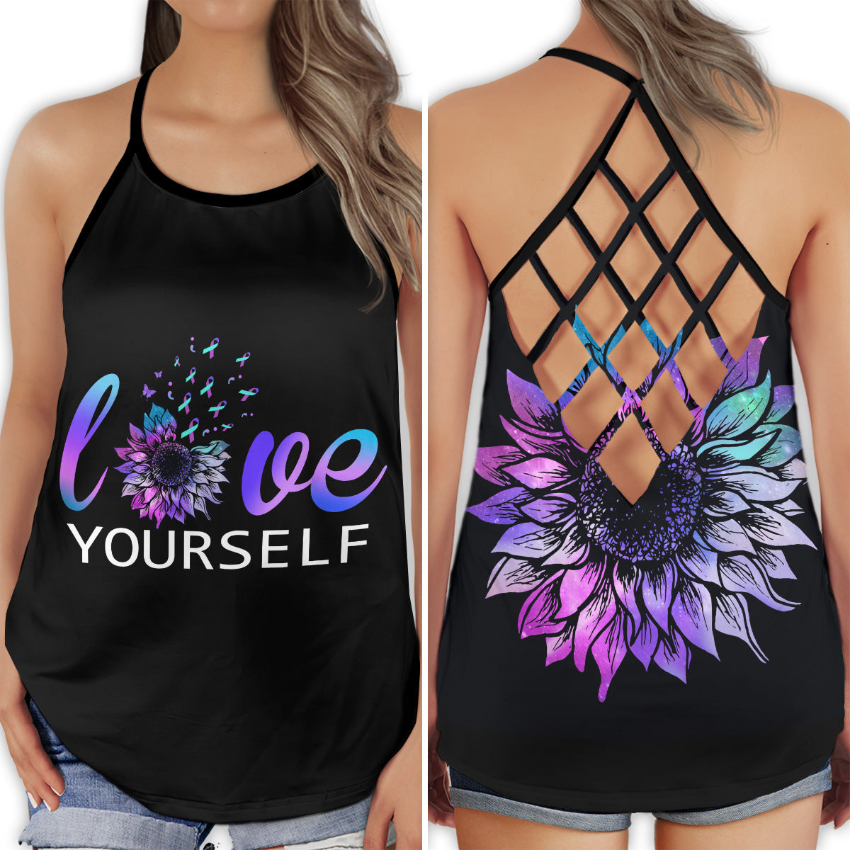 Love Yourself Awareness - Hollow Tank Top