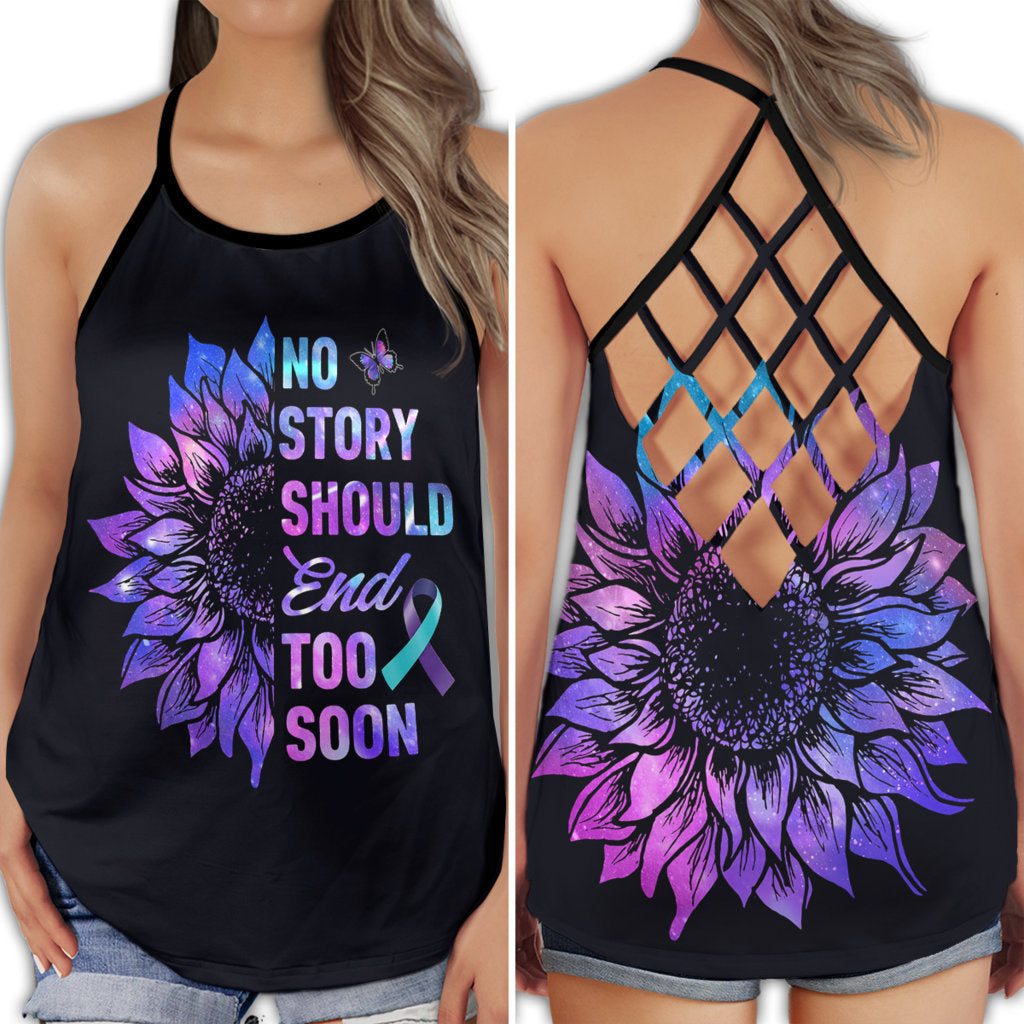 Suicide Awareness No Story Should End Too Soon Hope Art - Hollow Tank Top