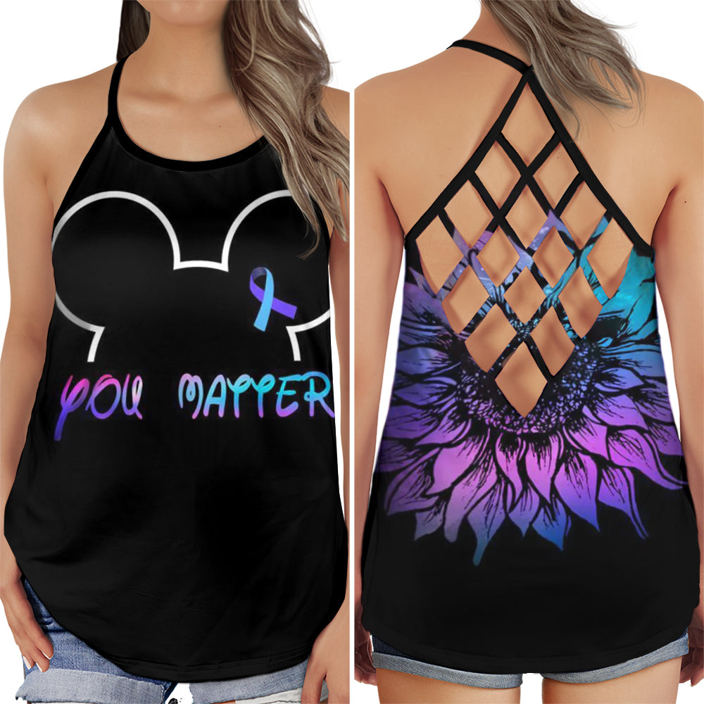 Suicide Awareness You Matter Mental Health Support Message - Hollow Tank Top