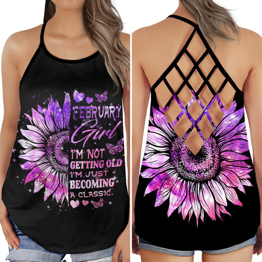 February Girl Sunflower Birthday Edition – Hollow Tank Top