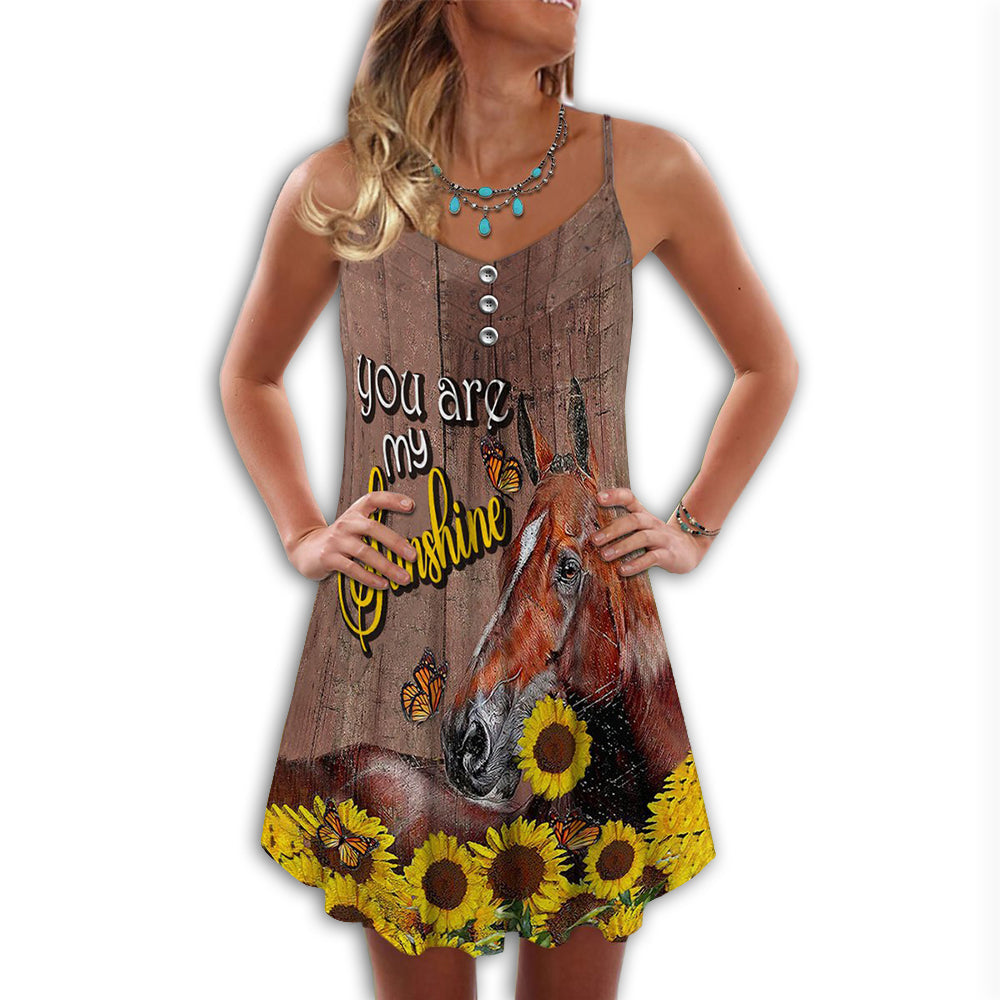 Horse You Are My Sunshine – Women's Summer Sleeveless V-Neck Camisole Dress
