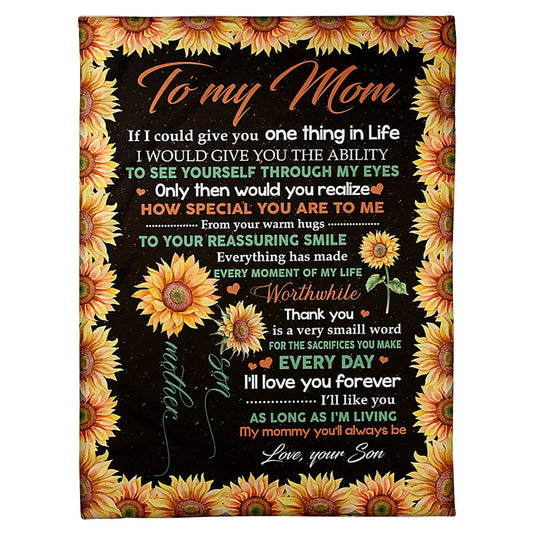 Sunflower Lifelong Family Love 50 x 60 Inch Flannel Blanket For Cozy Bedroom And Sofa Decor
