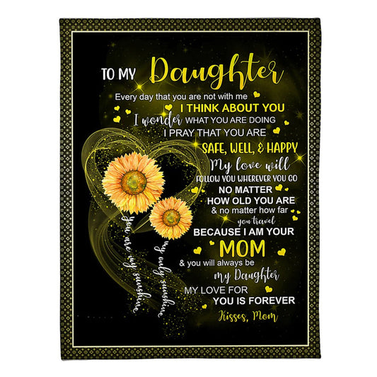 Sunflower I Think About You 50 x 60 Inch Flannel Blanket For Cozy Bedroom And Sofa Decor