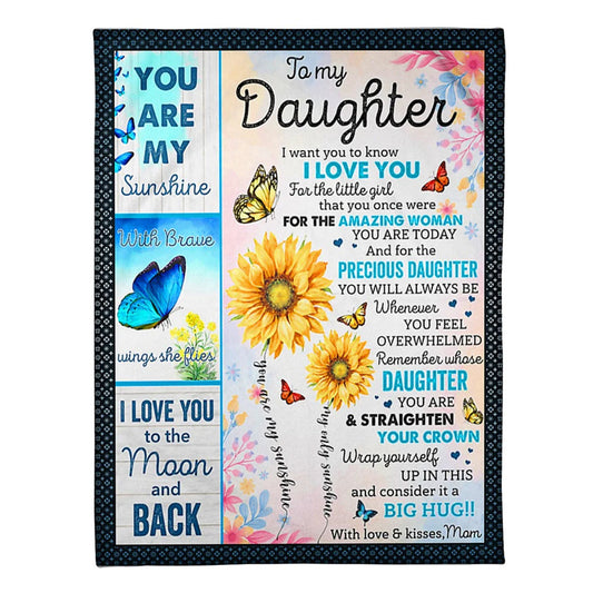 Sunflower I Want You To Know I Love You Mom To Daughter 50 x 60 Inch Flannel Blanket For Cozy Bedroom And Sofa Decor