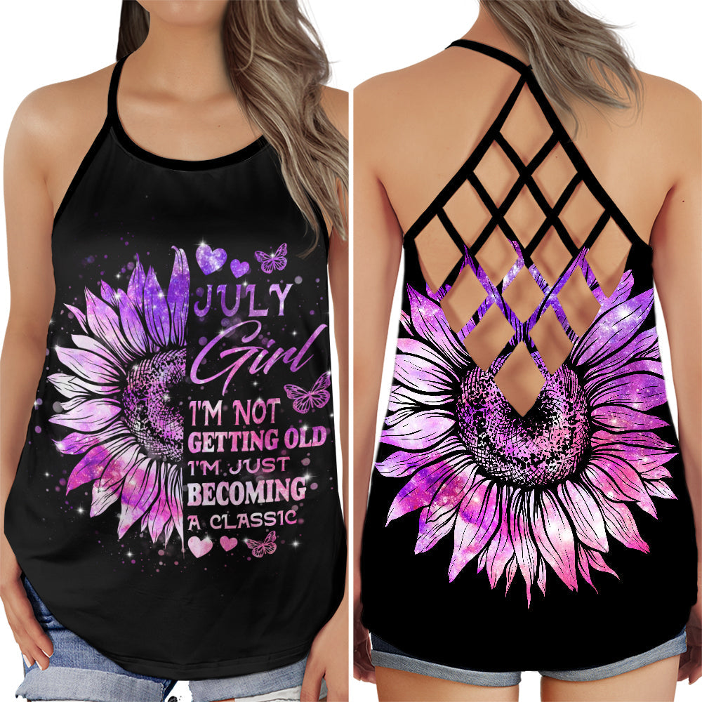 July Girl Sunflower Birthday Edition – Hollow Tank Top