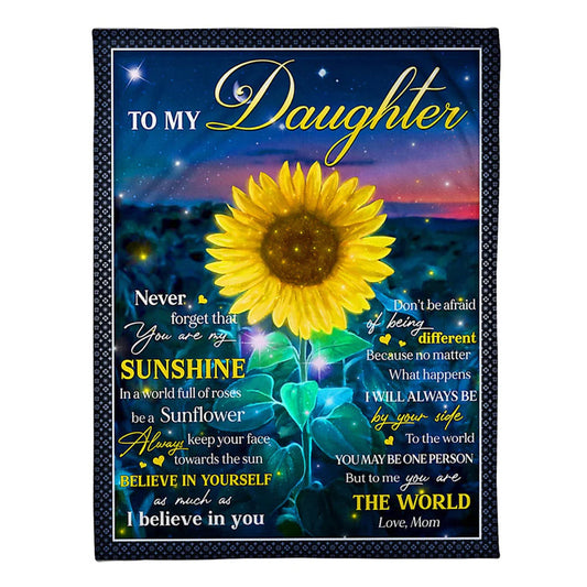 Sunflower Never Forget That You're My Sunshine Mom To Daughter 50 x 60 Inch Flannel Blanket For Cozy Bedroom And Sofa Decor